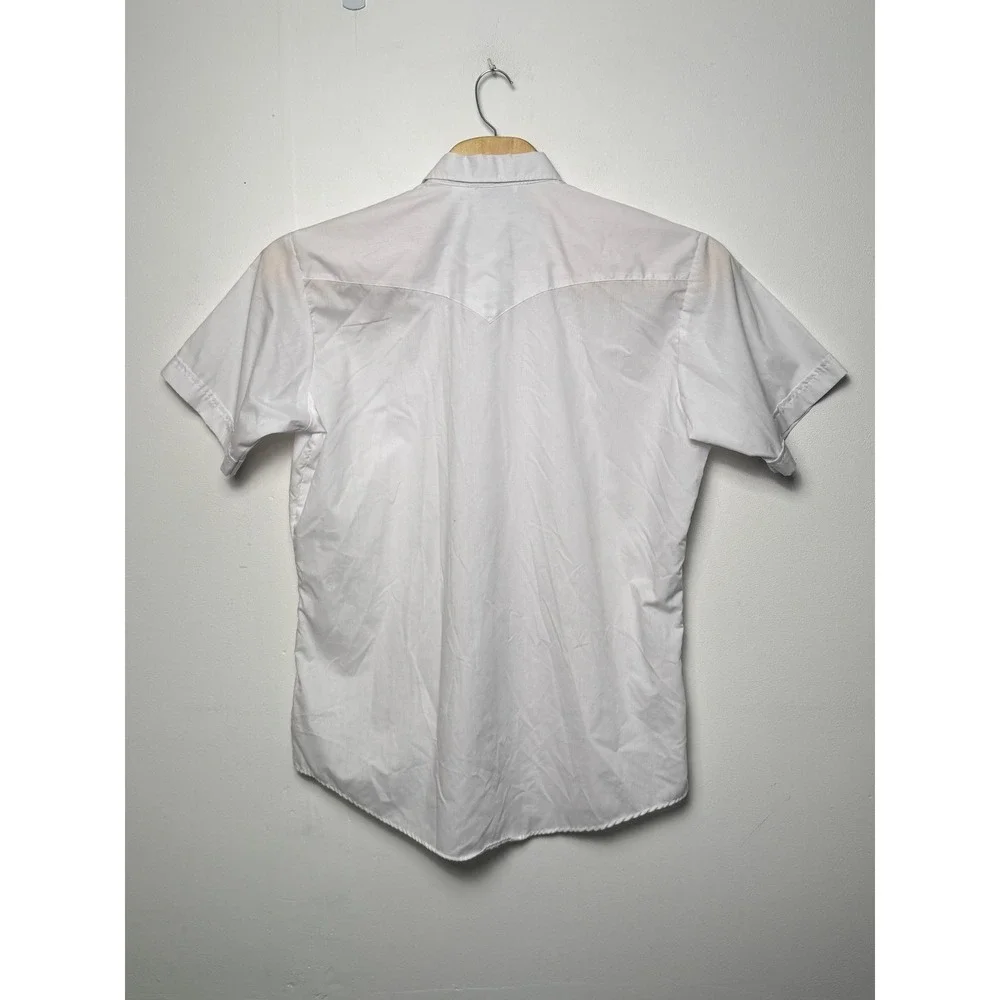 Rockmount Ranch Wear Mens White Short Sleeve Western Pearl Snap Shirt 17.5 XL